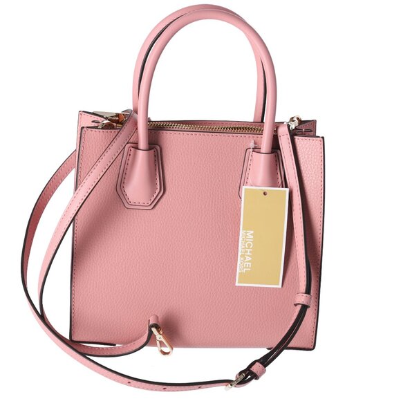 Michael Kors Mercer Medium Pebbled Leather Crossbody Bag Primrose Pink - Picture 3 of 4